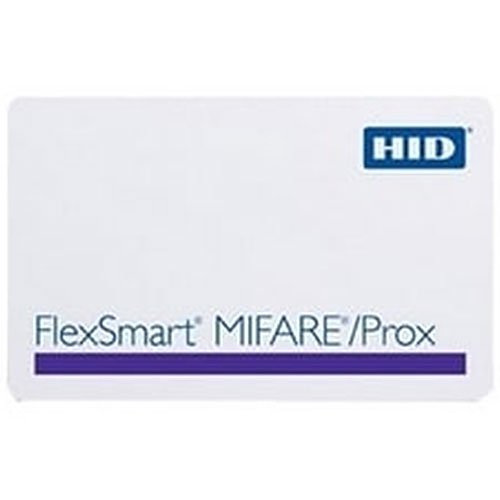 HID 1441LGGNNM FlexSmart Series MIFARE Classic and Prox Card  4K Standard PVC, Programmed 125 kHz with Prox, Sequential Matching Encoded and Printed Numbers, No Slot Punch, White