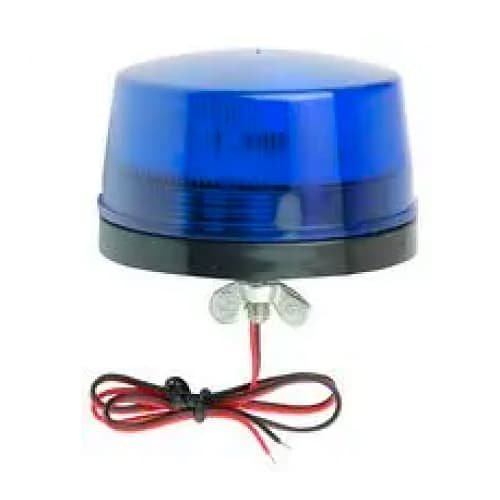 Elmdene LPB1224-B-T 12-24V Low Profile, High Efficiency, Ip66 Beacon, ABS, Blue Lens 73mm Diameter