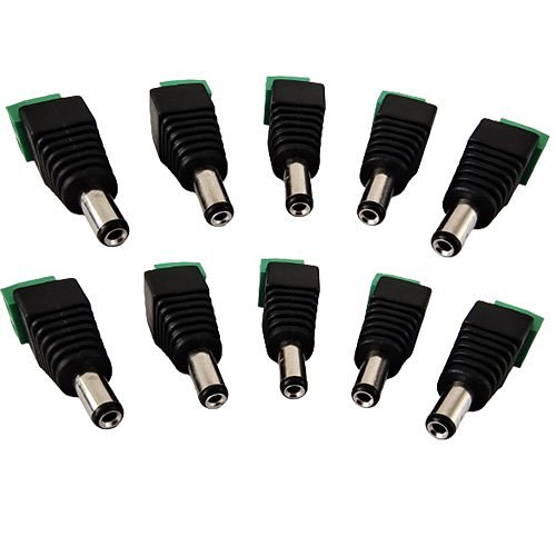 W Box WBXDC-MALE Male DC Jack Plug Adapter, 12V DC, 10-Pack